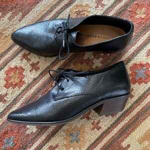 Lucky Brand Black Leather Lace Up Oxfords